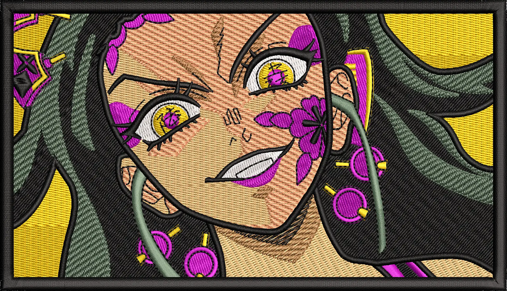 Alternative view of  Embroidered Anime Character Portrait 