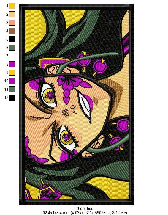 Alternative view of  Embroidered Anime Character Portrait 