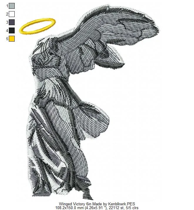 Alternative view of  Embroidered Winged Victory Statue 