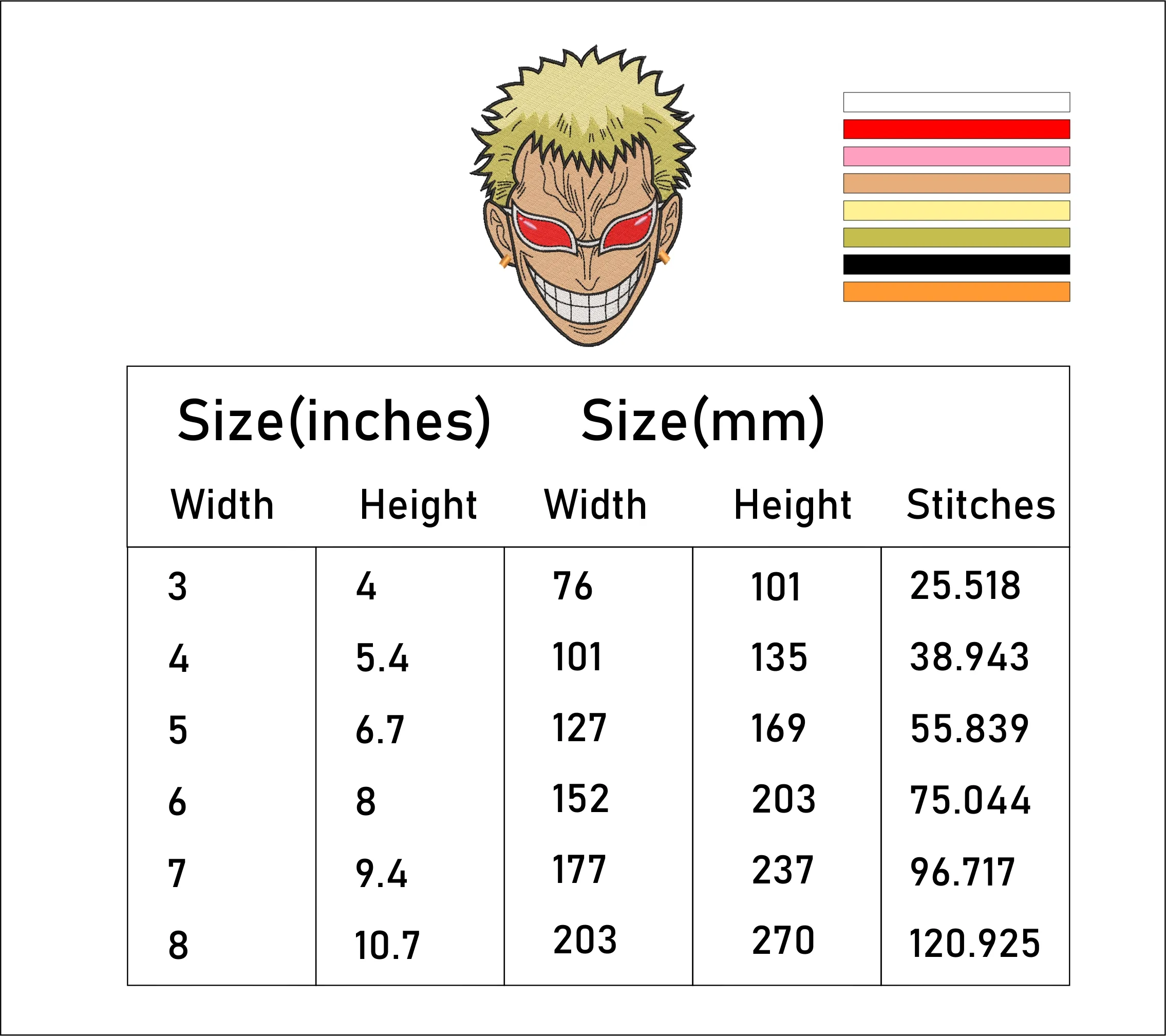 Alternative view of  Embroidered One Piece Villain Portrait 