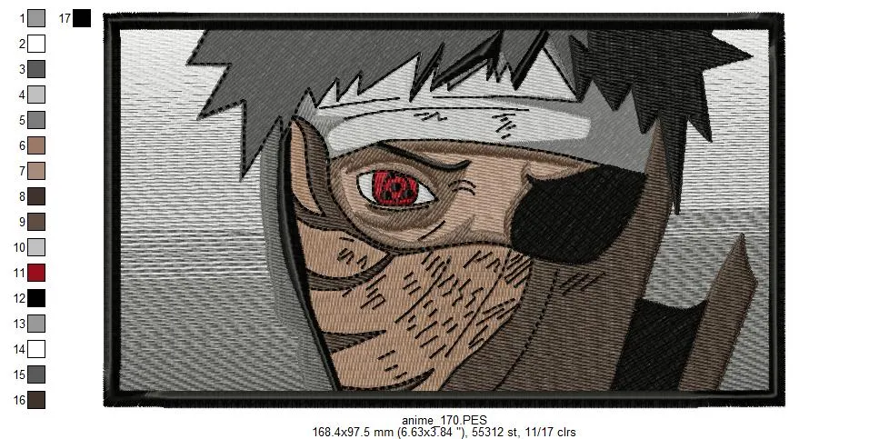Alternative view of  Embroidered Sharingan Eye Design 