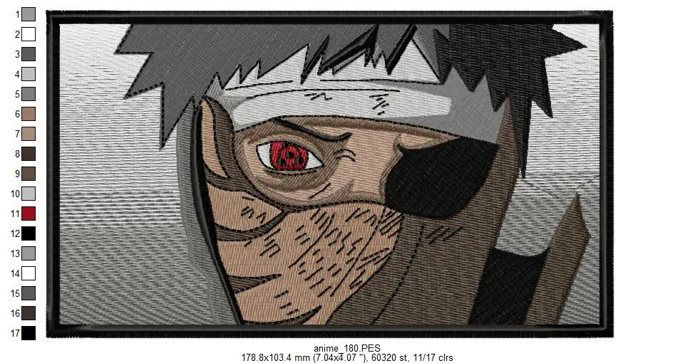 Alternative view of  Embroidered Sharingan Eye Design 