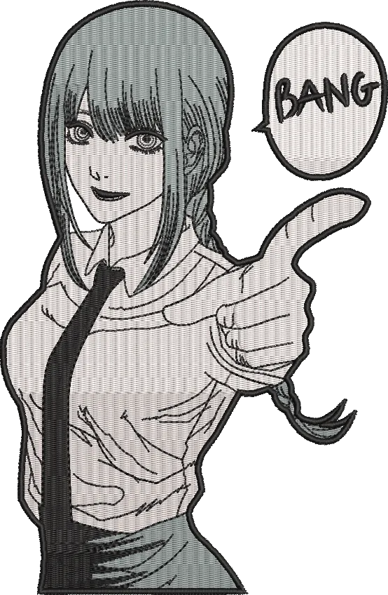 Alternative view of  Manga Girl Embroidered Art 