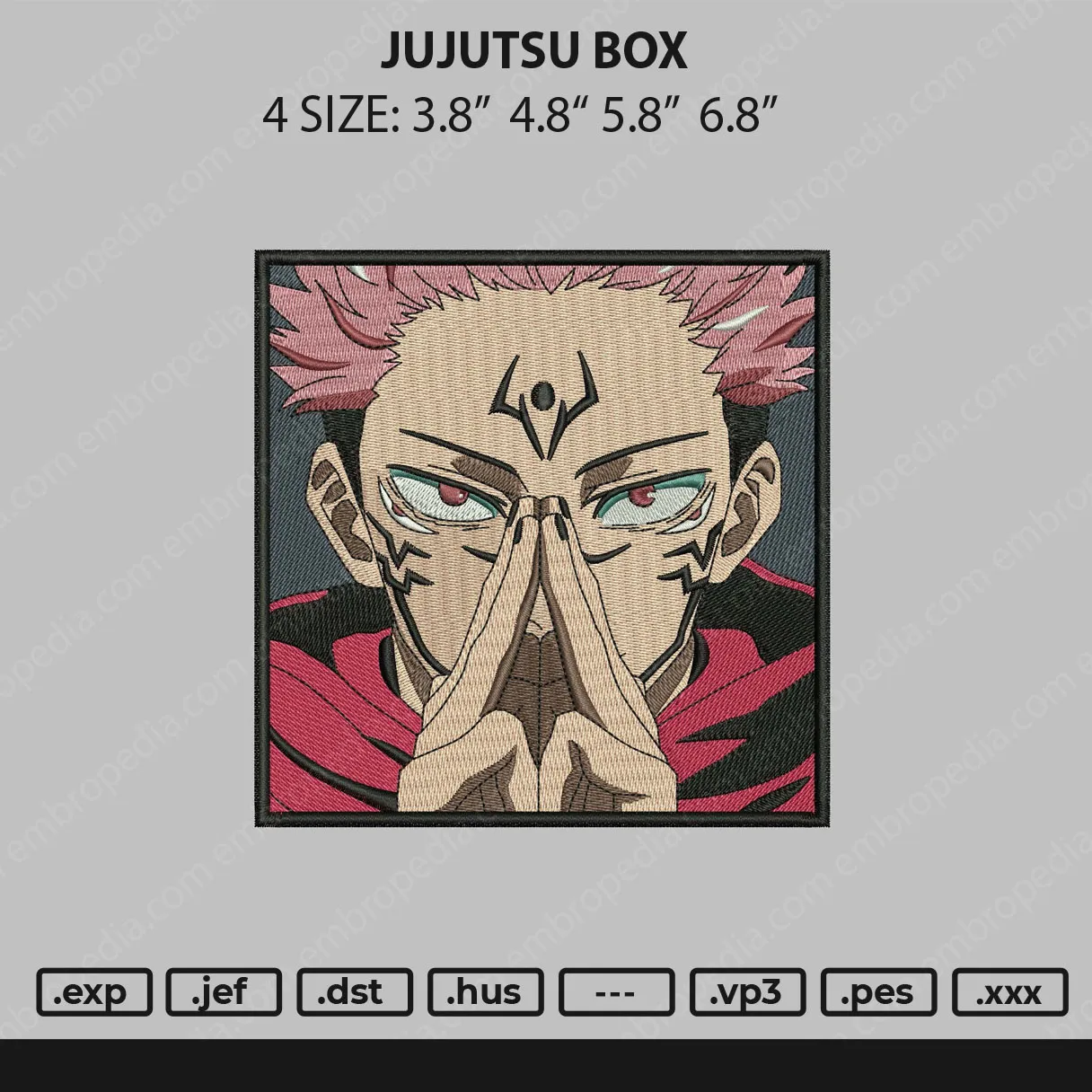 Alternative view of  Embroidered Jujutsu Kaisen Character 