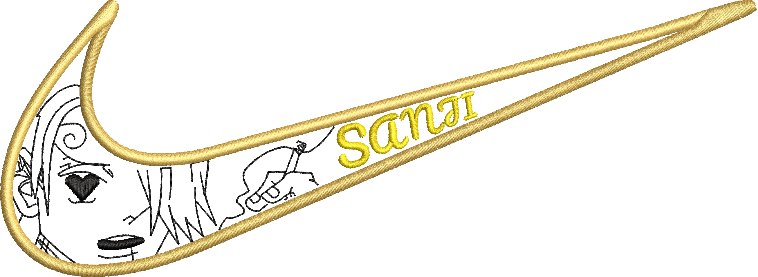 Alternative view of  Embroidered Golden Nike Swoosh with Name 
