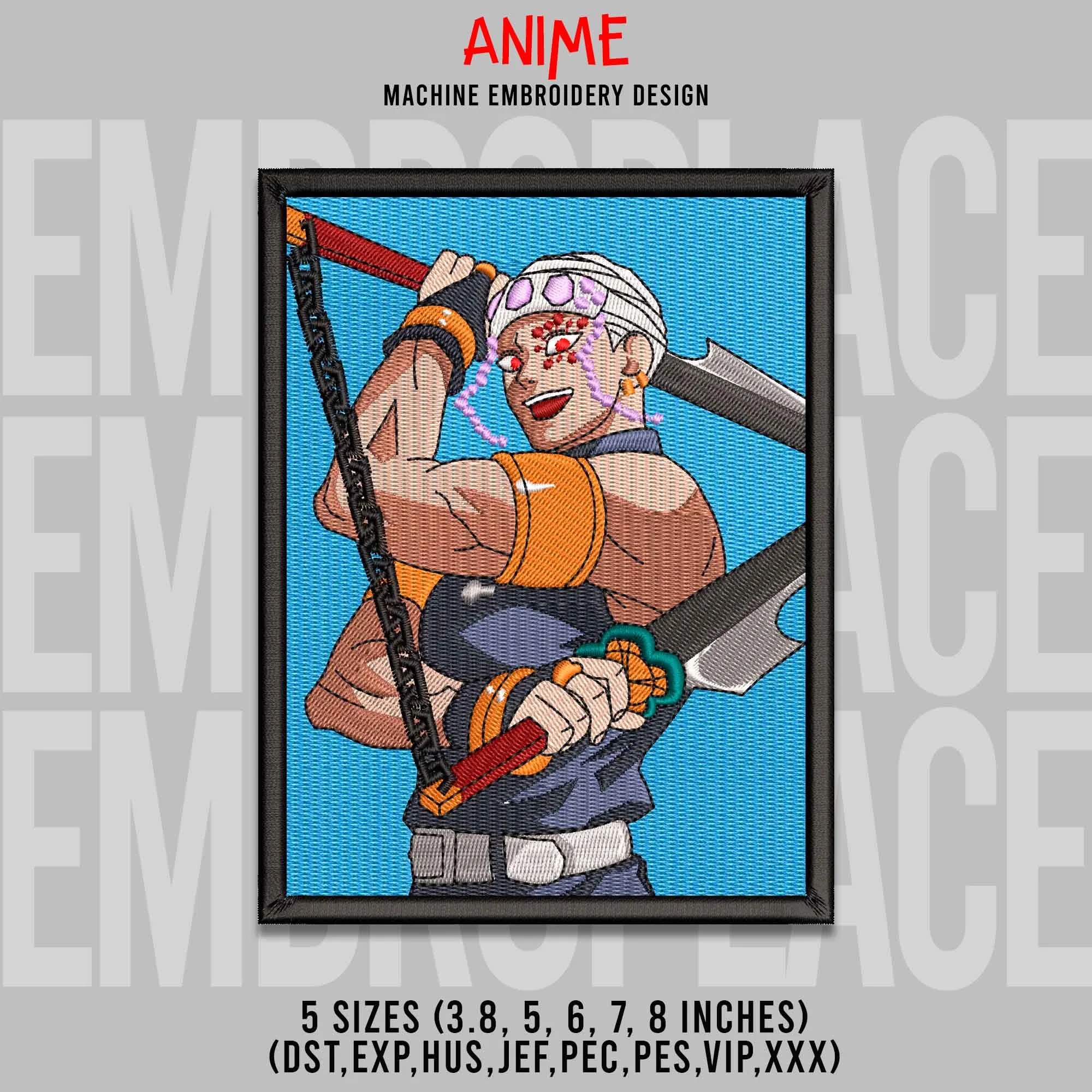 Alternative view of  Embroidered Anime Warrior Design 