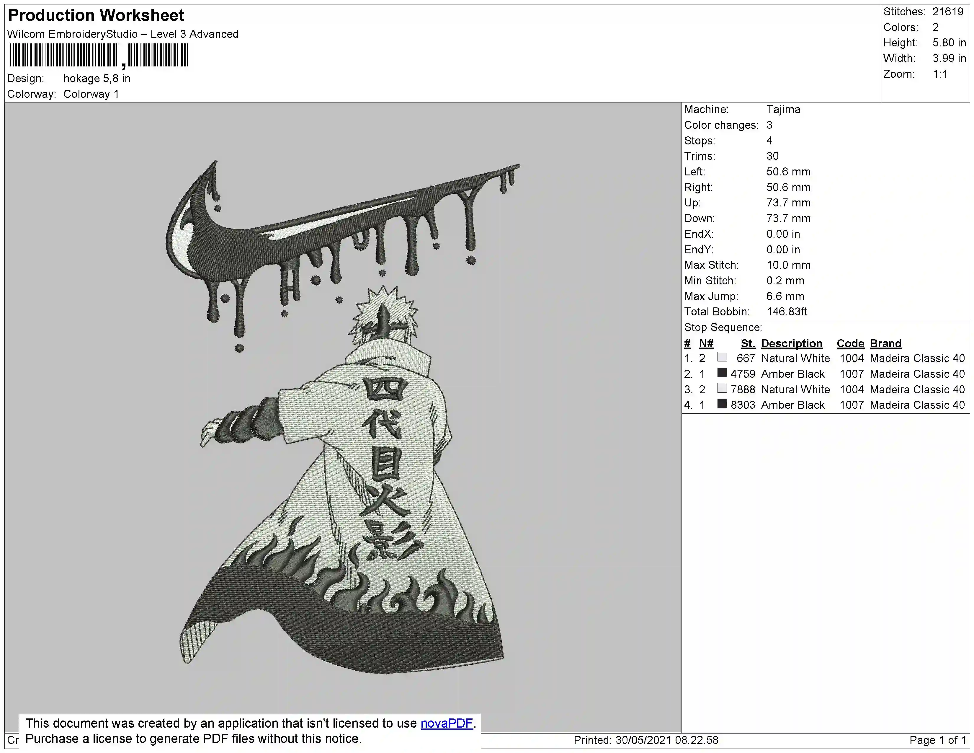 Alternative view of  Embroidered Naruto Logo Cloak Design 