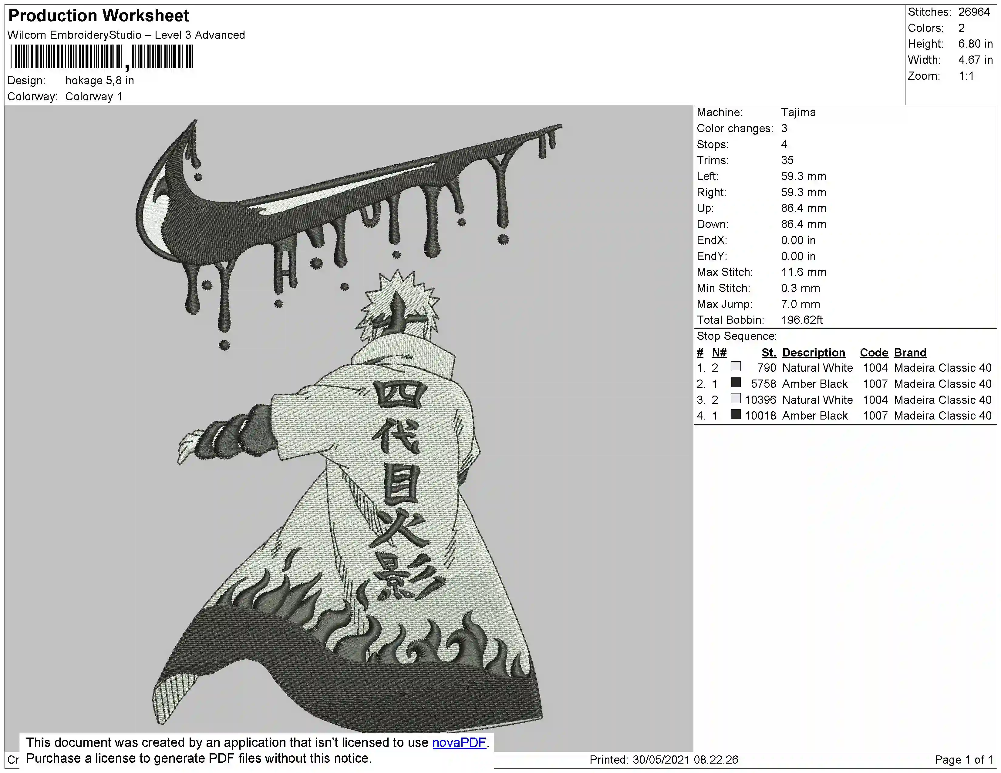 Alternative view of  Embroidered Naruto Logo Cloak Design 