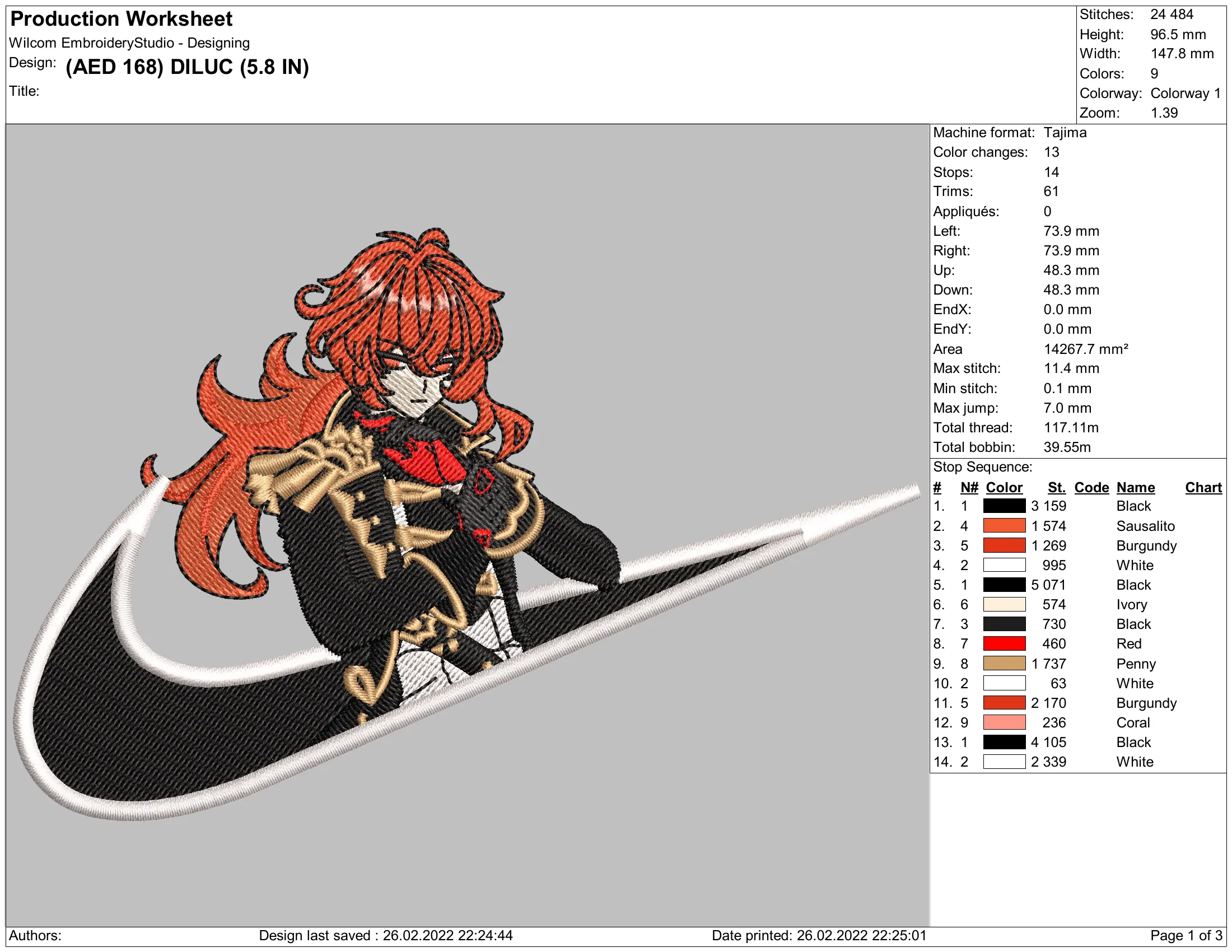 Alternative view of  Embroidered Anime Character with Logo 