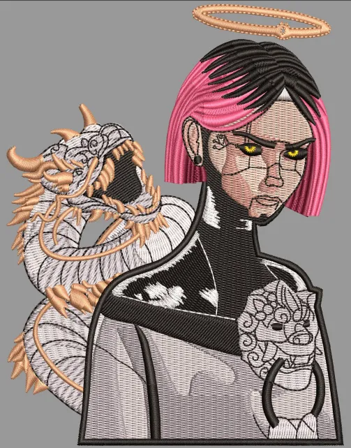 Alternative view of  Embroidered Cyberpunk Dragon Girl 