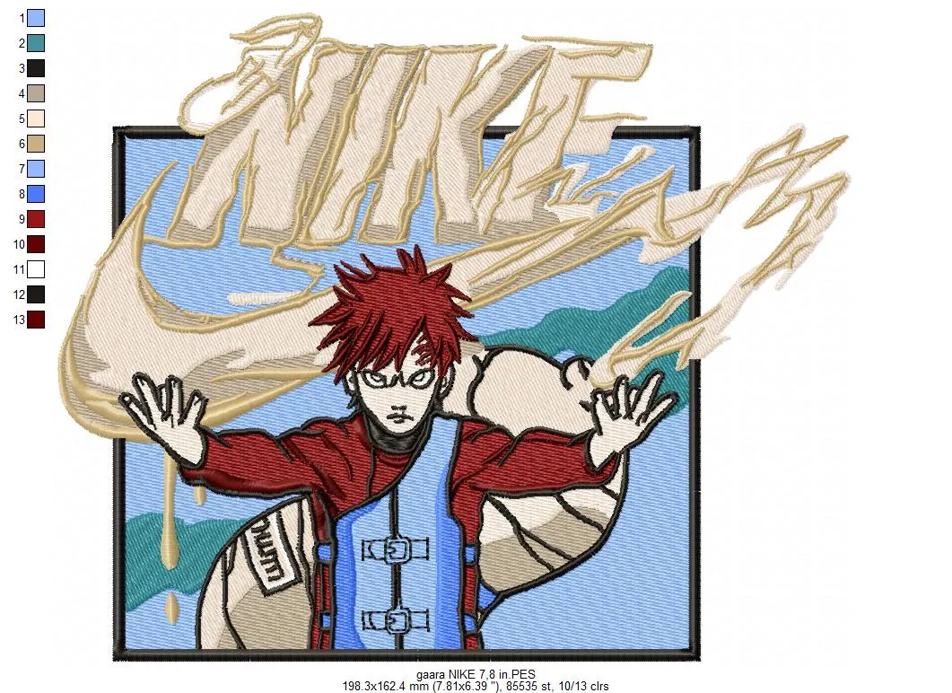 Alternative view of  Gaara Nike Embroidery Design 