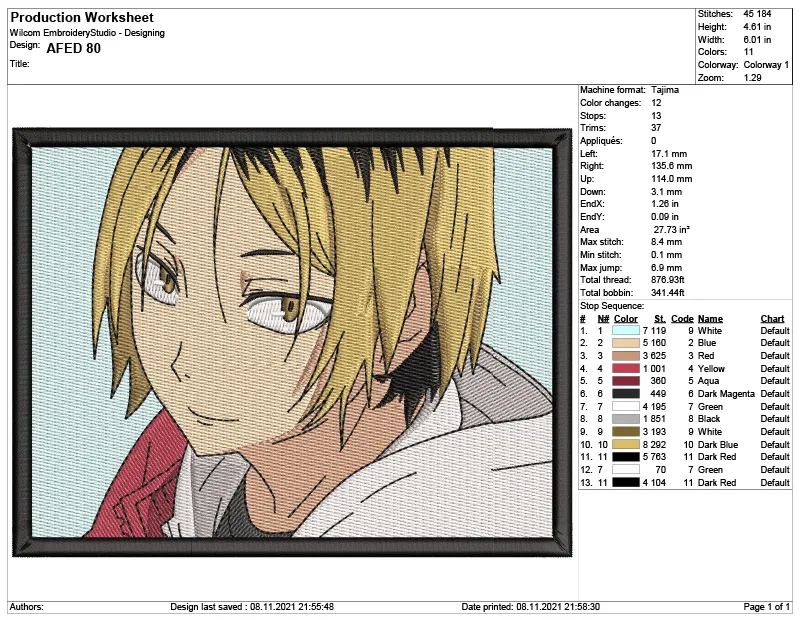 Alternative view of  Attack on Titan Embroidery Design 