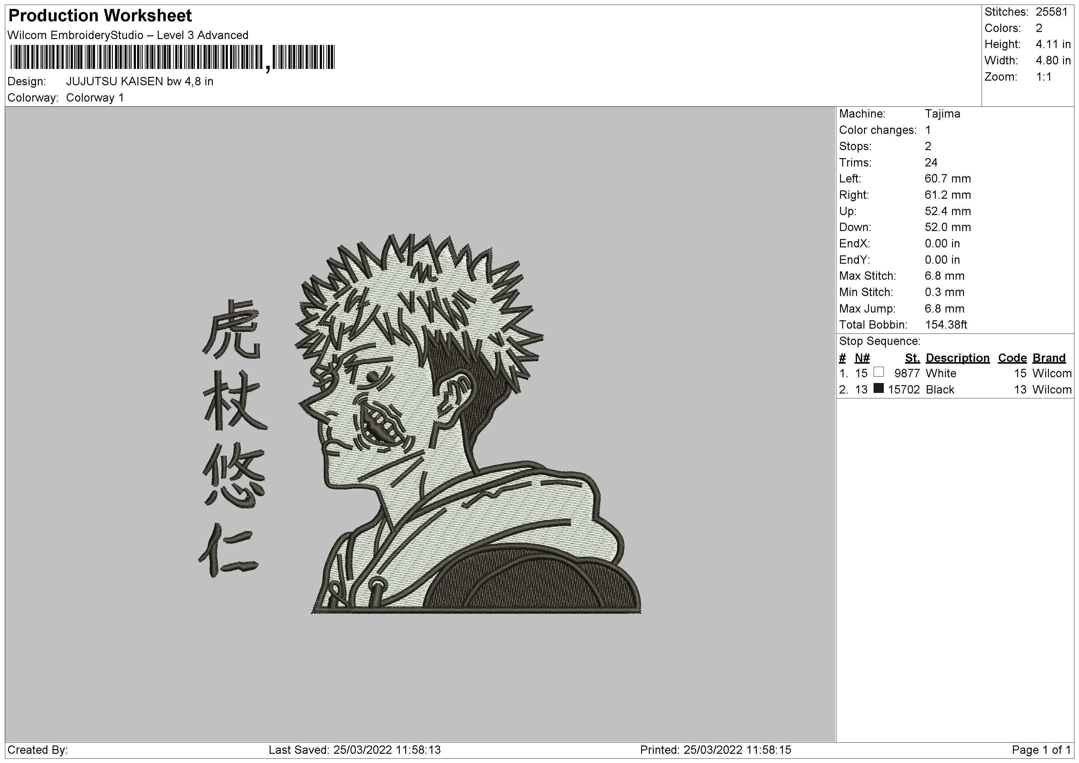 Alternative view of  Jujutsu Kaisen Character Embroidery 