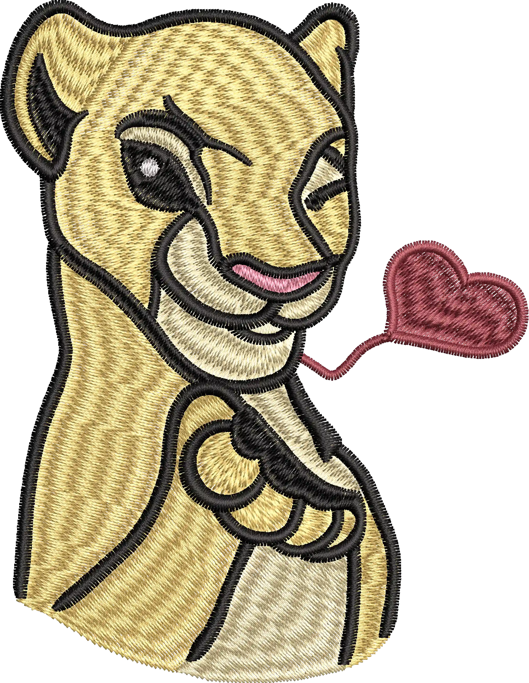 Alternative view of  Embroidered Lion with Heart 