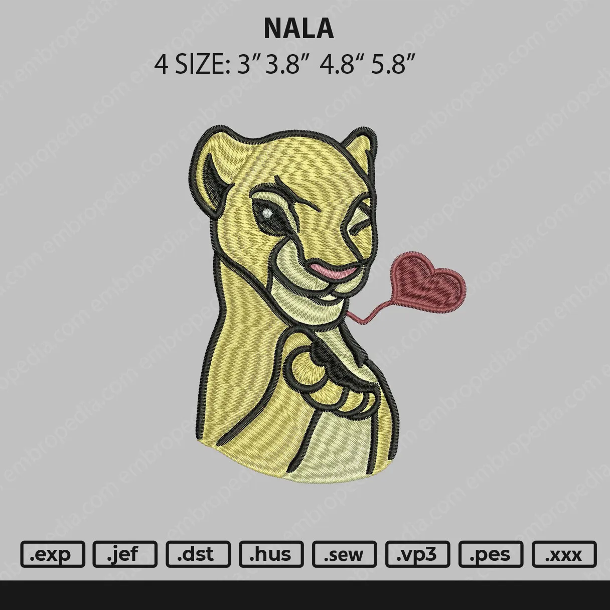 Alternative view of  Embroidered Lion with Heart 