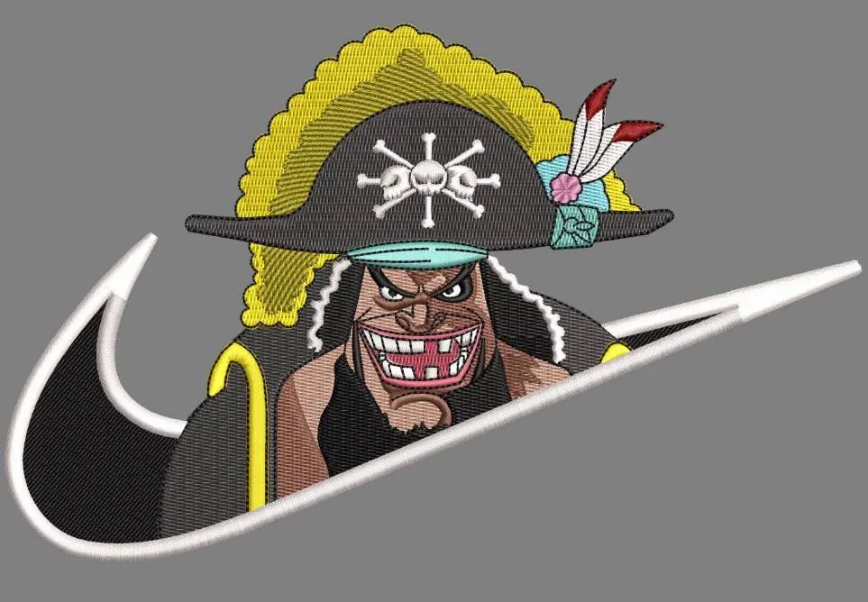 Alternative view of  One Piece Blackbeard Embroidered Design 