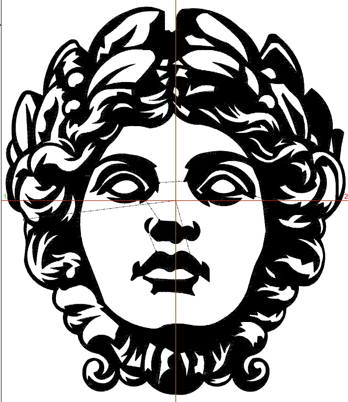 Alternative view of  Stylized Medusa Head Embroidery Design 