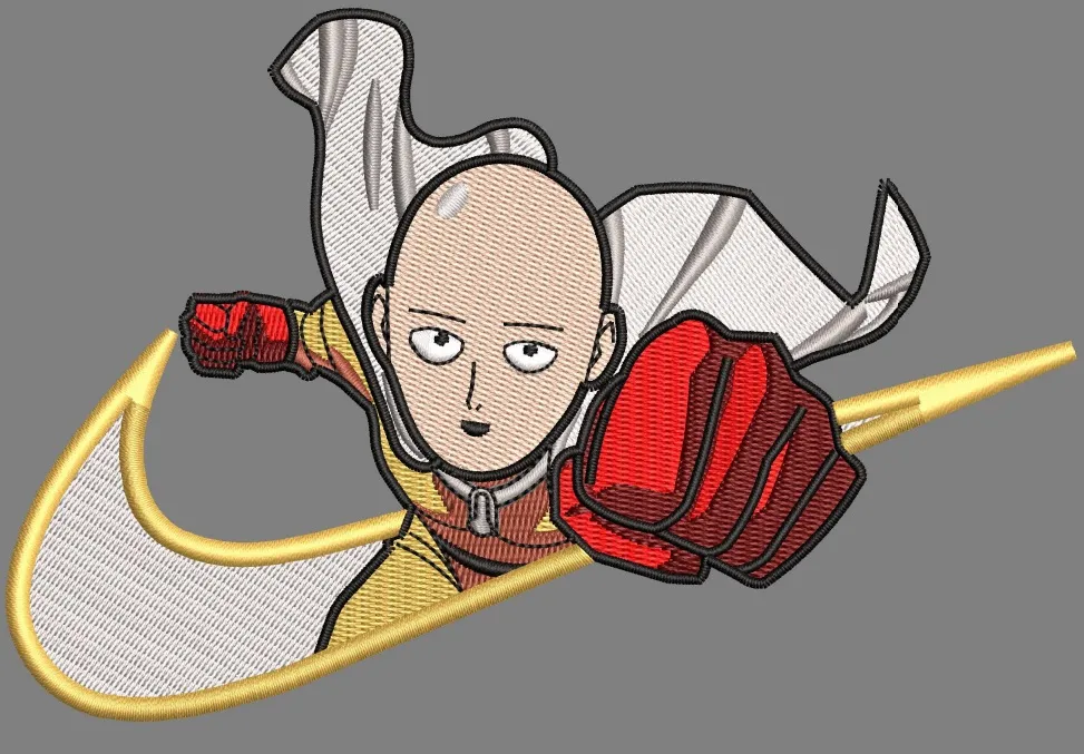 Alternative view of  Saitama Punch Embroidery Design 