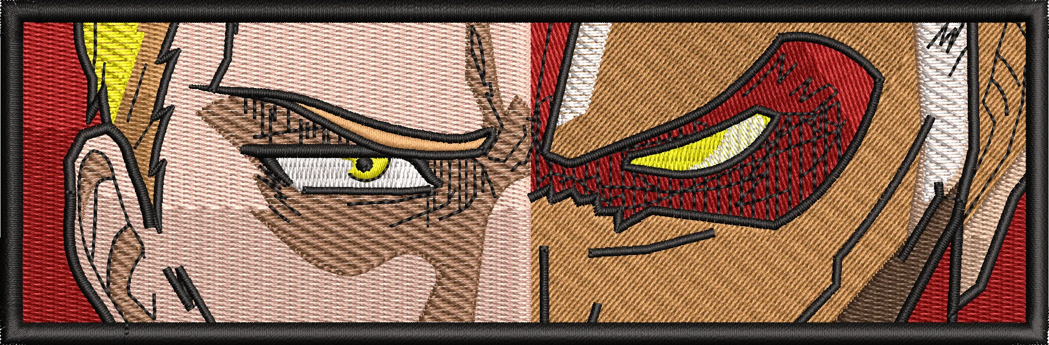 Alternative view of  Embroidered Split Face of Two Characters 