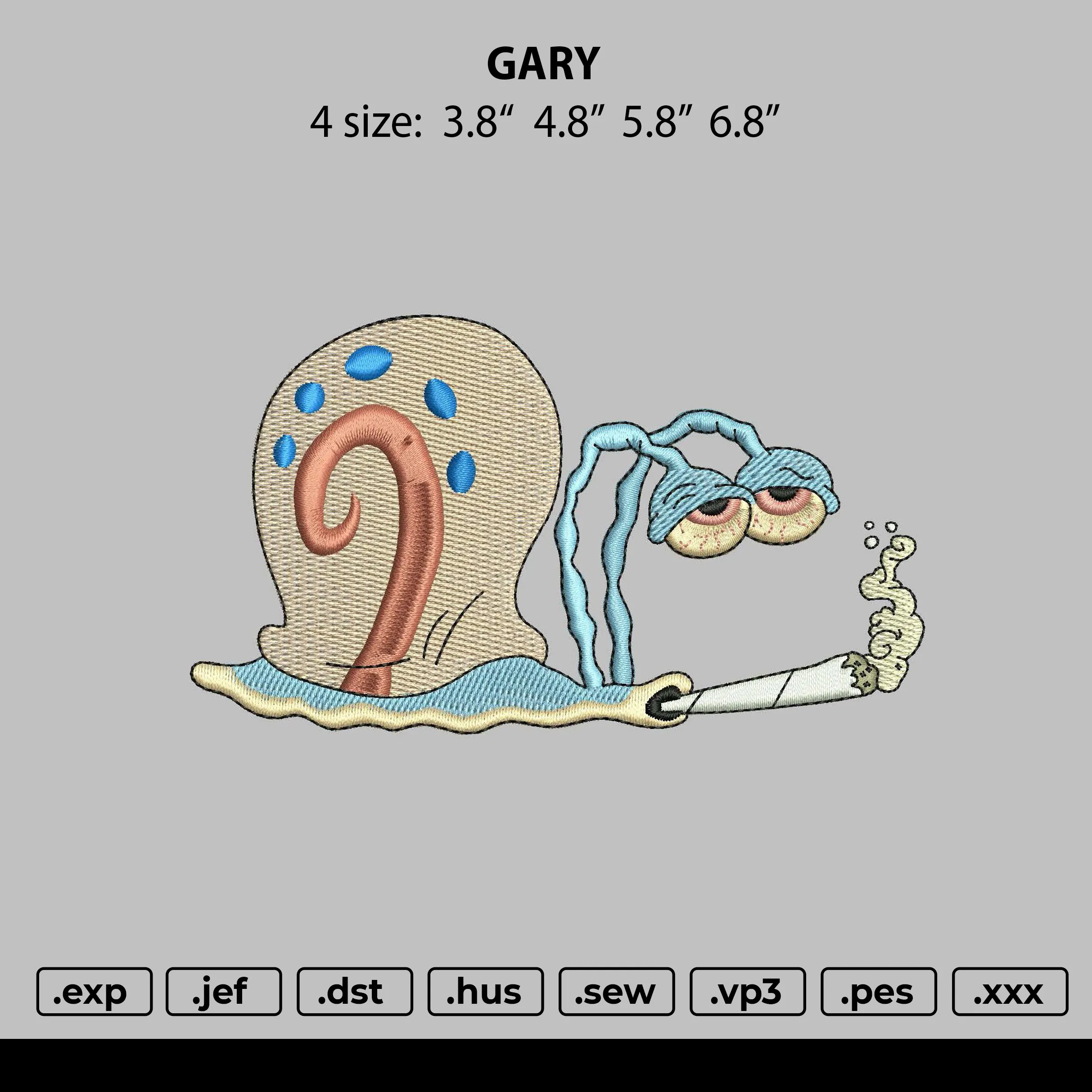 Alternative view of  Embroidered Cartoon Snail Design 