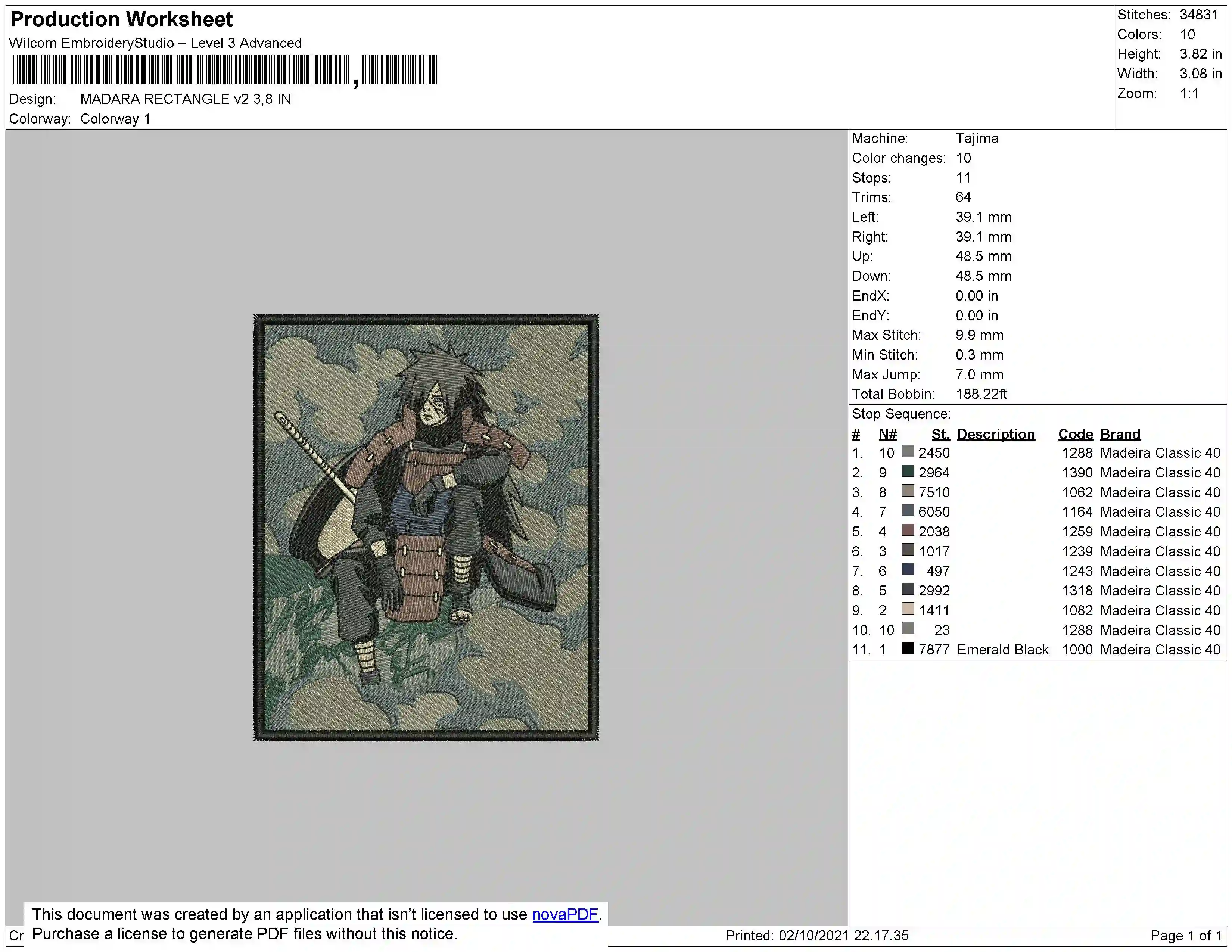 Alternative view of  Embroidered Naruto Shippuden Character 