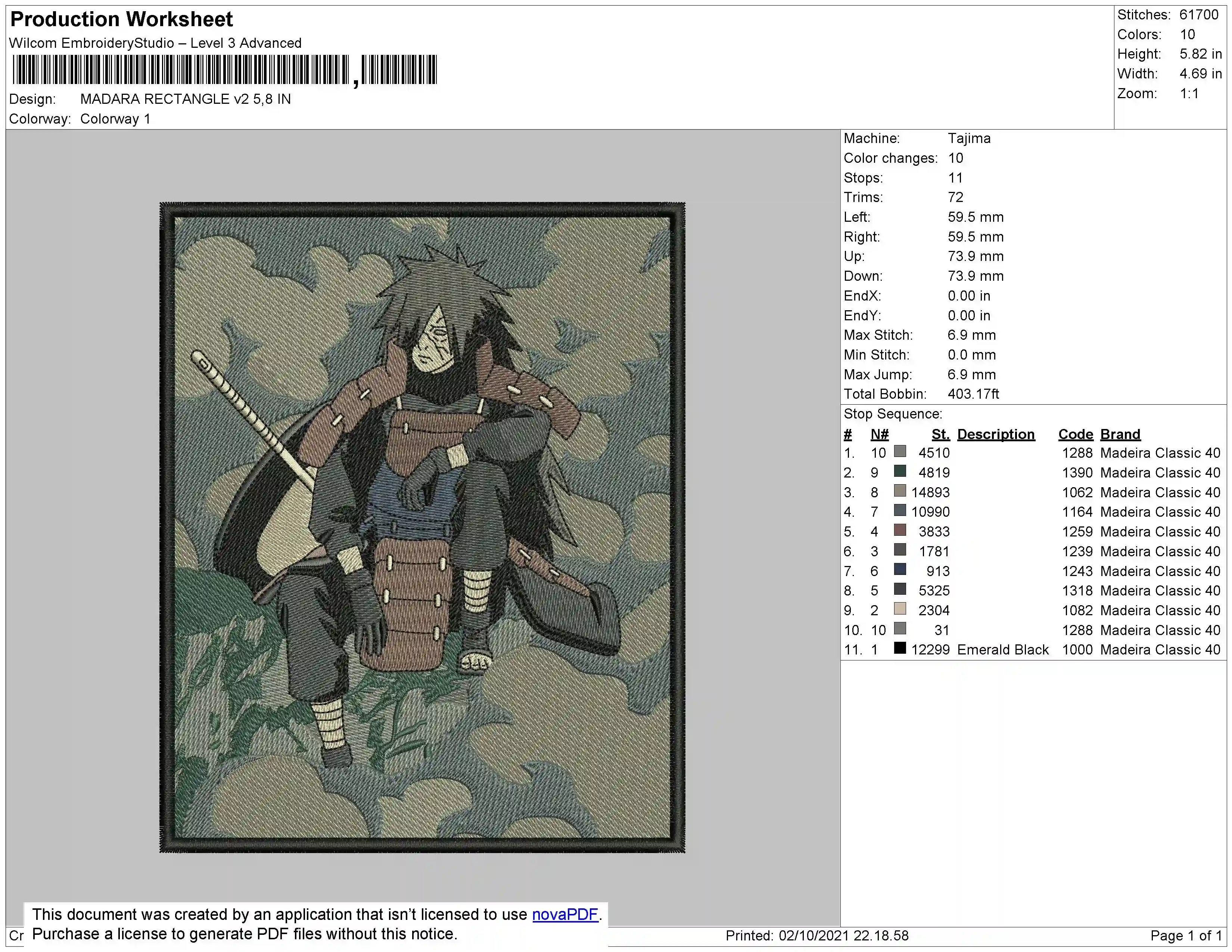 Alternative view of  Embroidered Naruto Shippuden Character 
