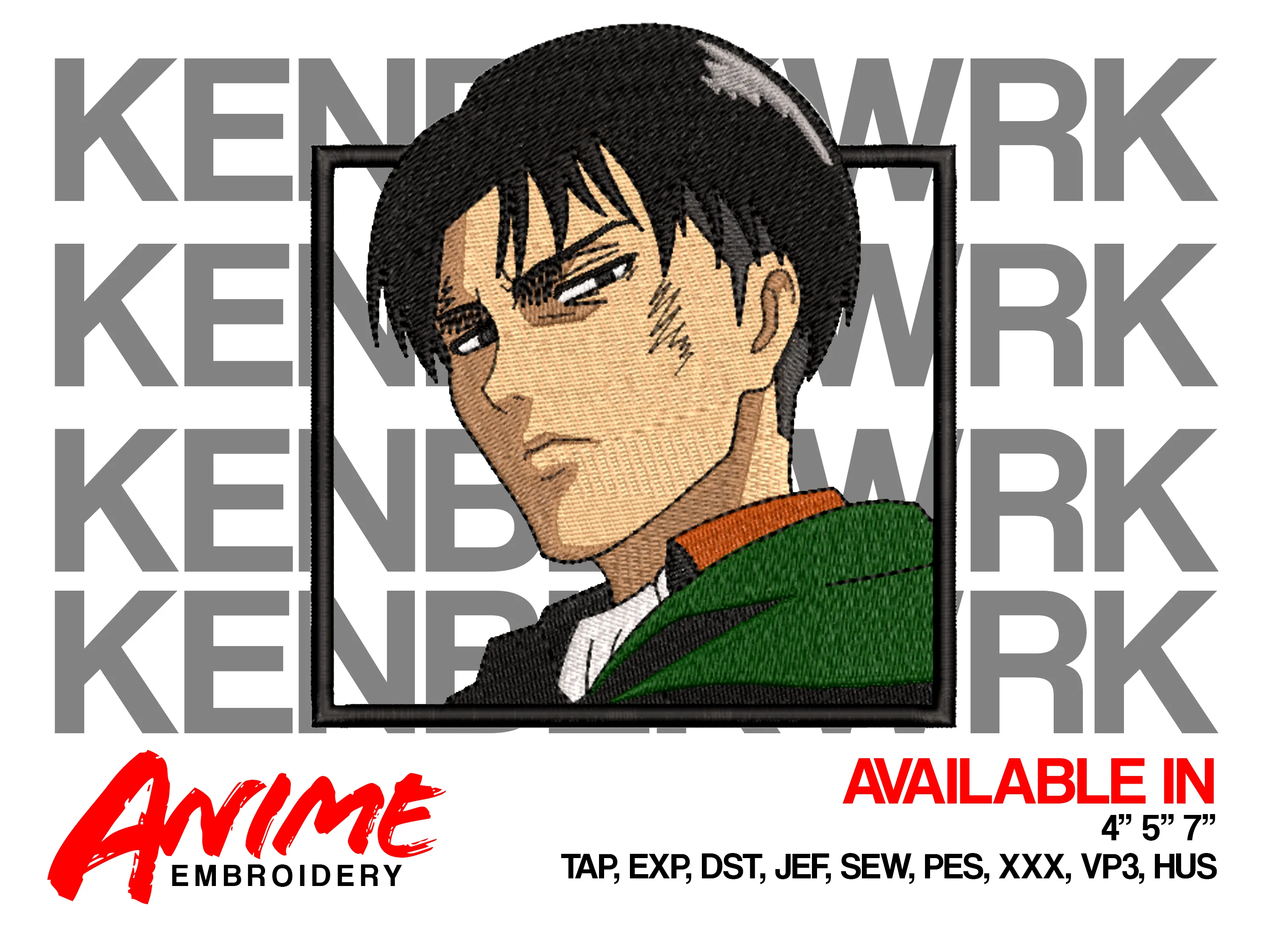 Alternative view of  Embroidered Anime Character Portrait 