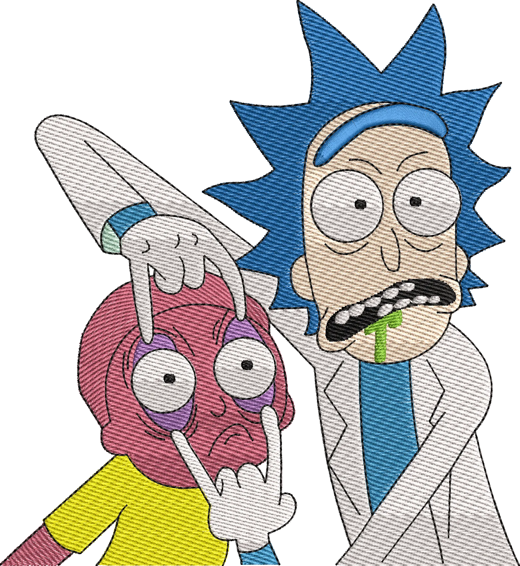 Alternative view of  Embroidered Rick and Morty Characters 