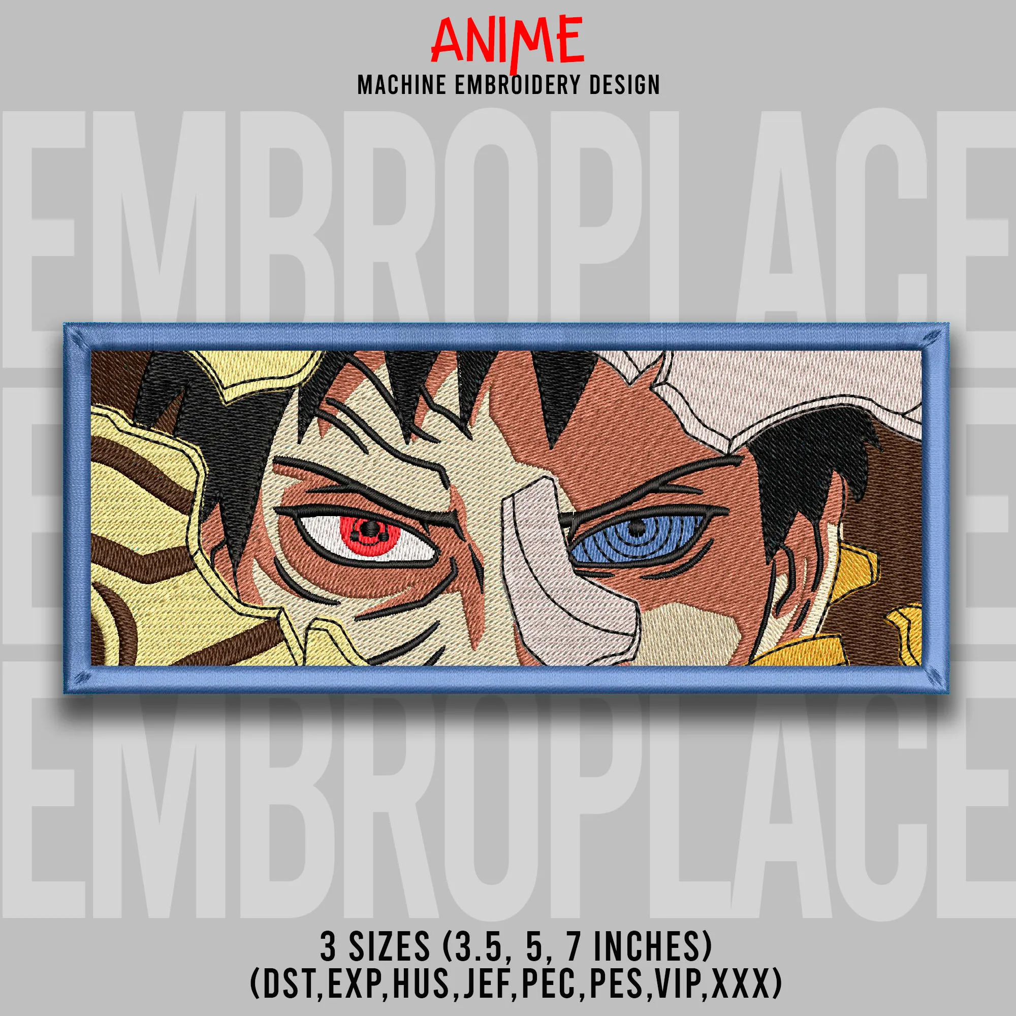 Alternative view of  Half-Face Anime Embroidery Design 