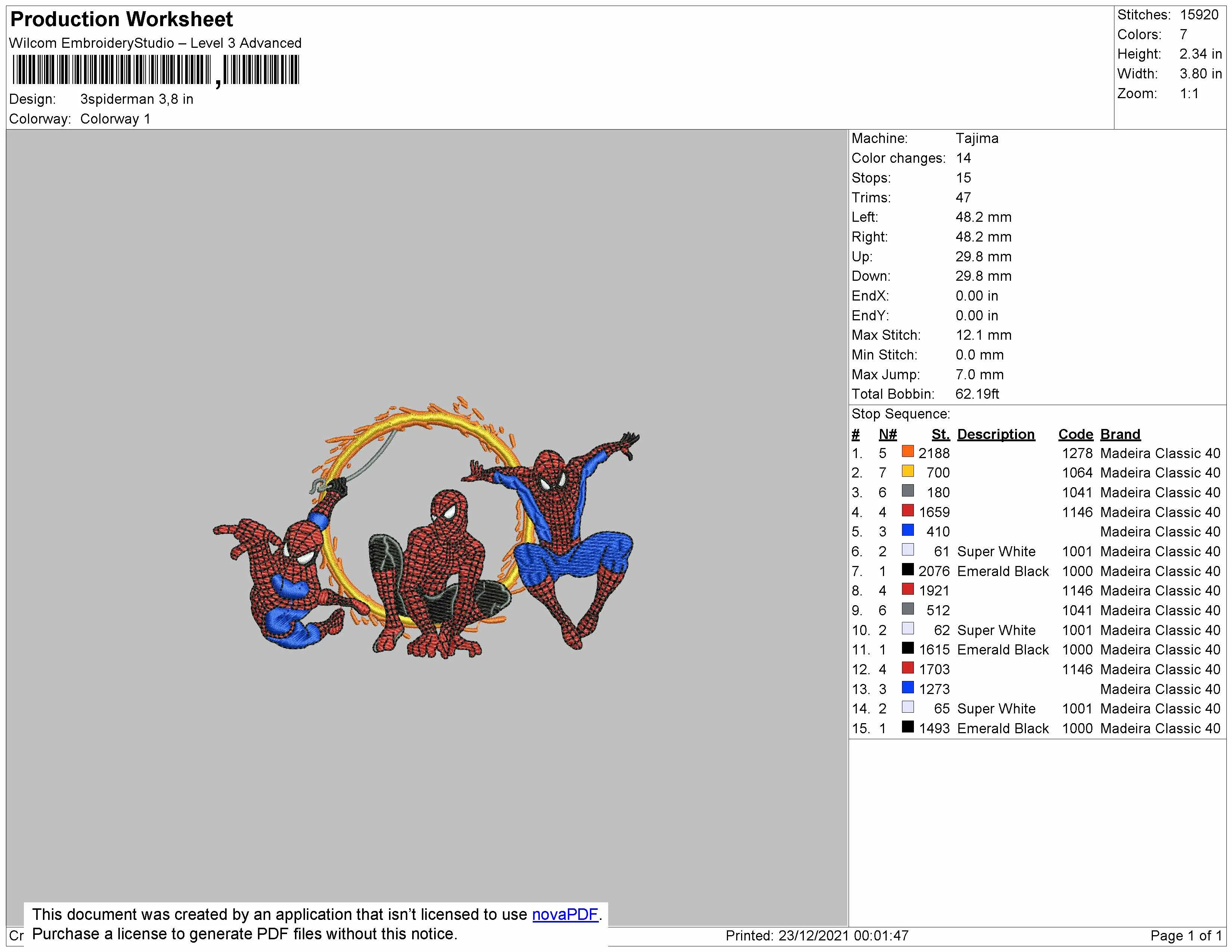 Alternative view of  Spider-Man Trio Embroidery Design 