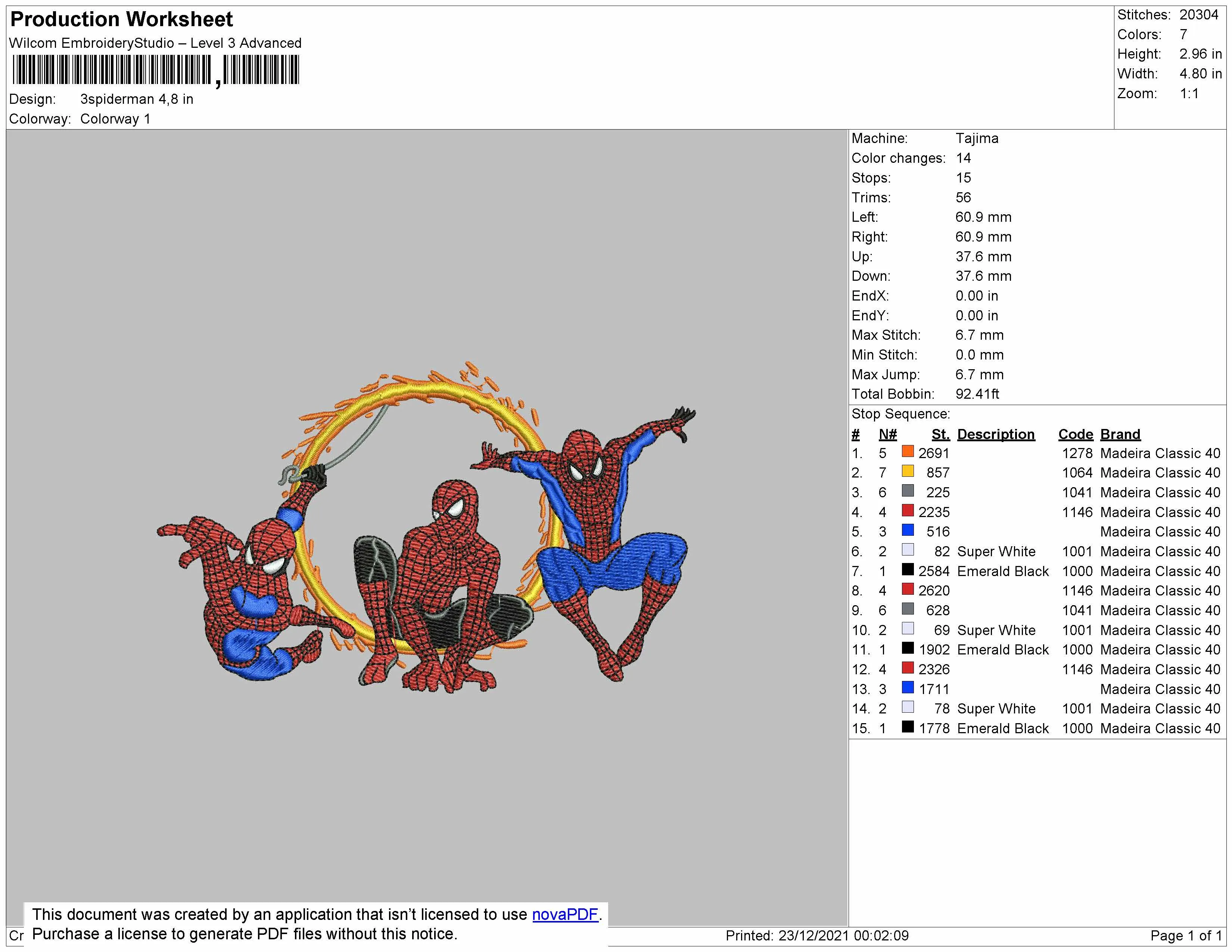 Alternative view of  Spider-Man Trio Embroidery Design 