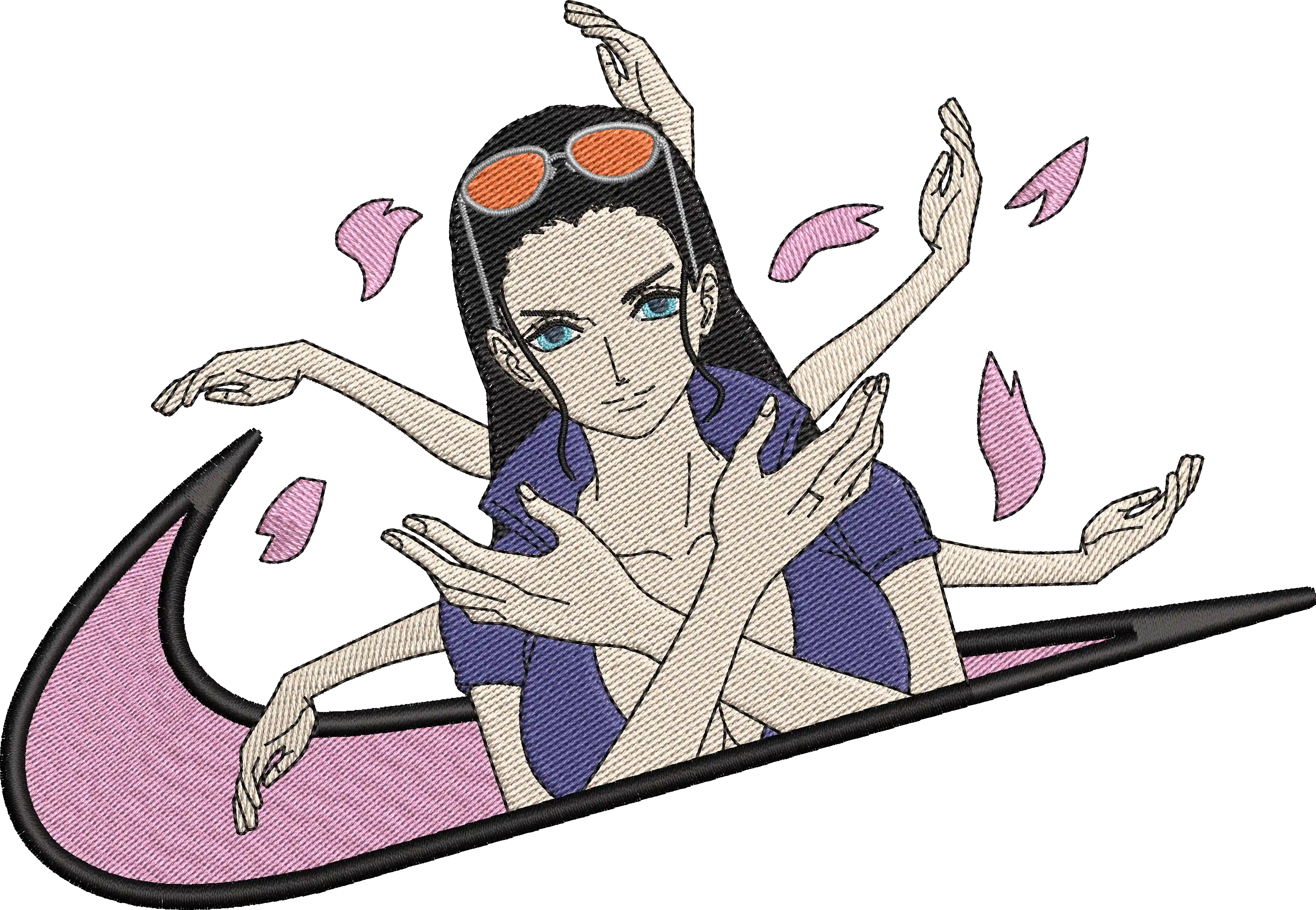 Alternative view of  Embroidered Anime Character with Sunglasses 