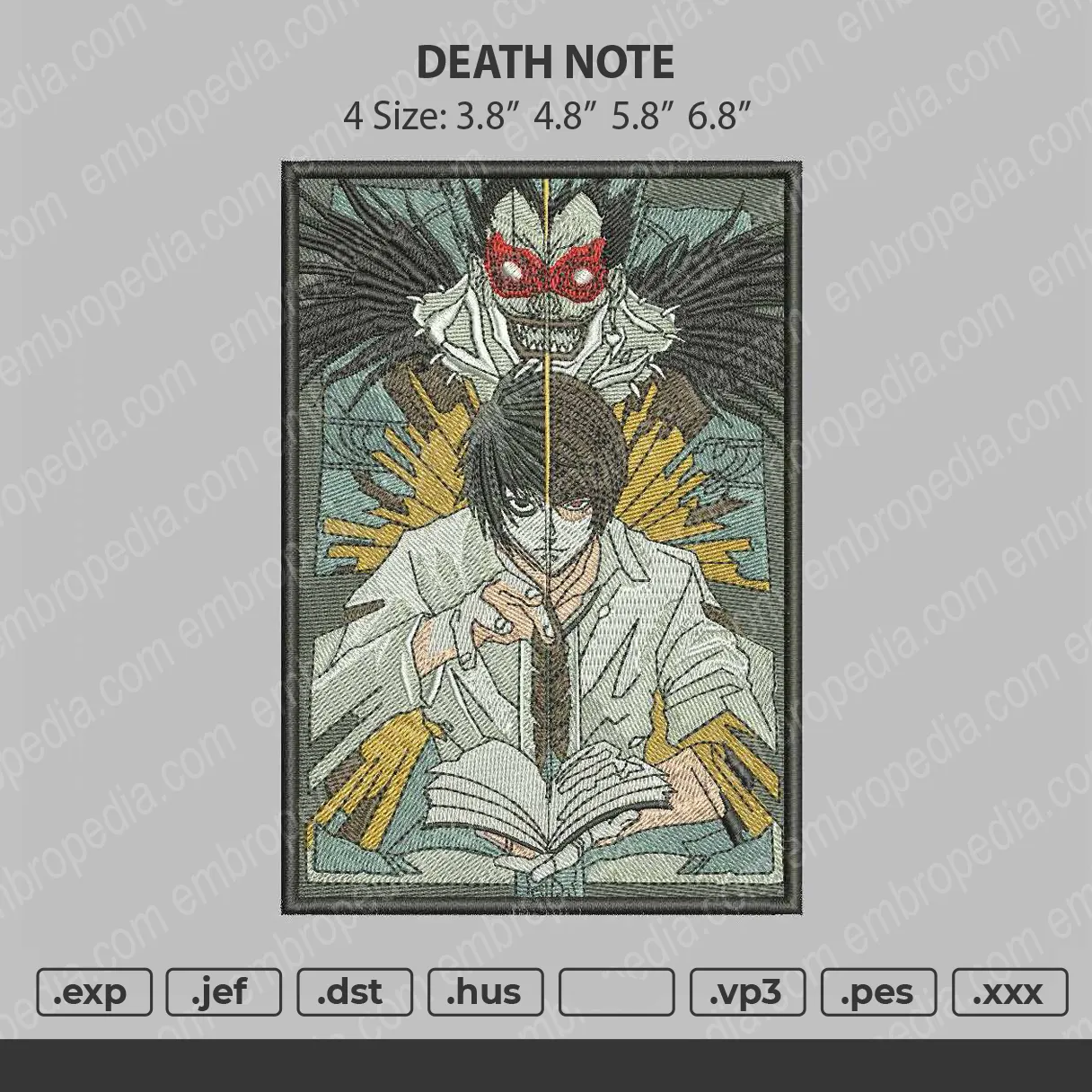 Alternative view of  Death Tarot Card Embroidery Design 
