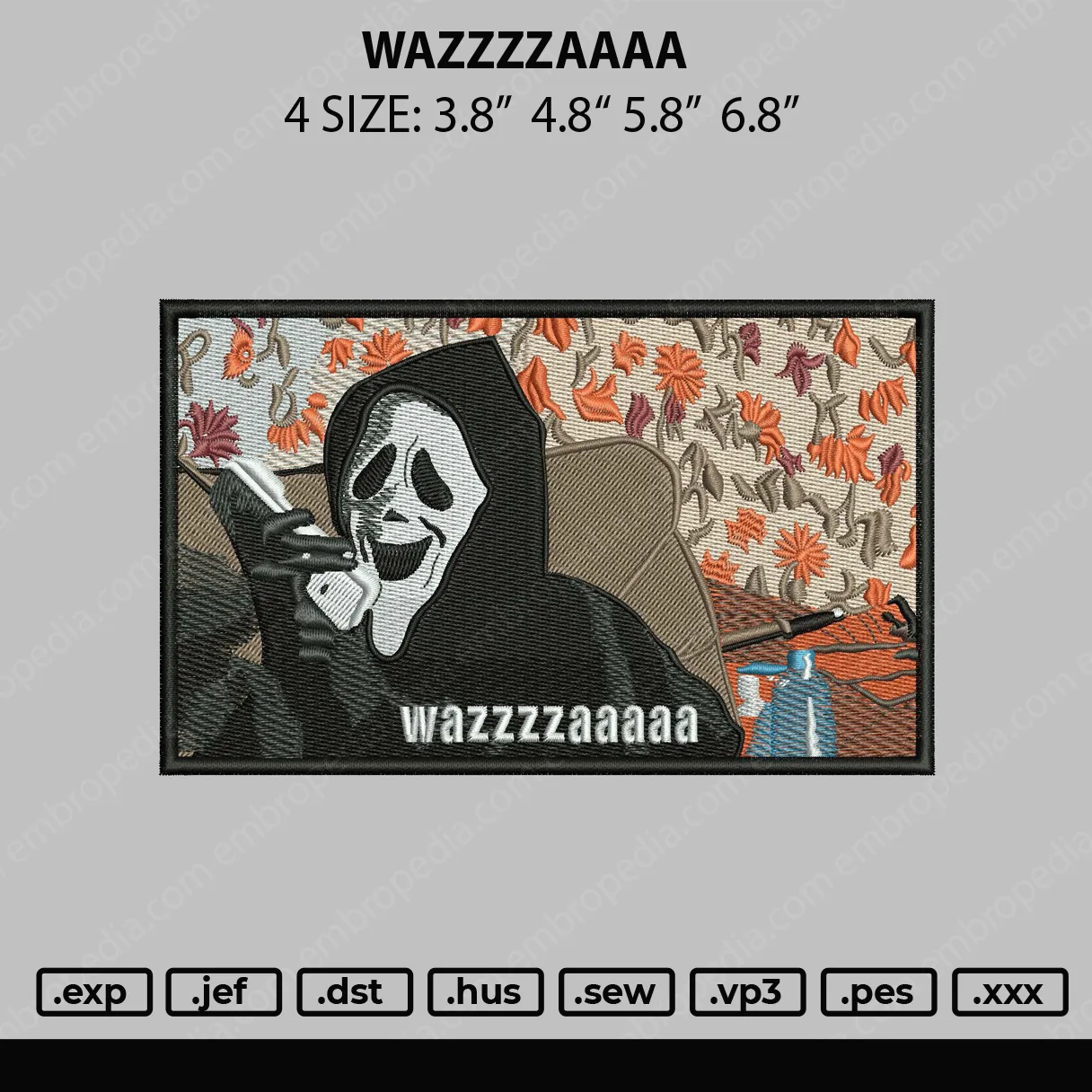 Alternative view of  Ghost Face Embroidery Design 