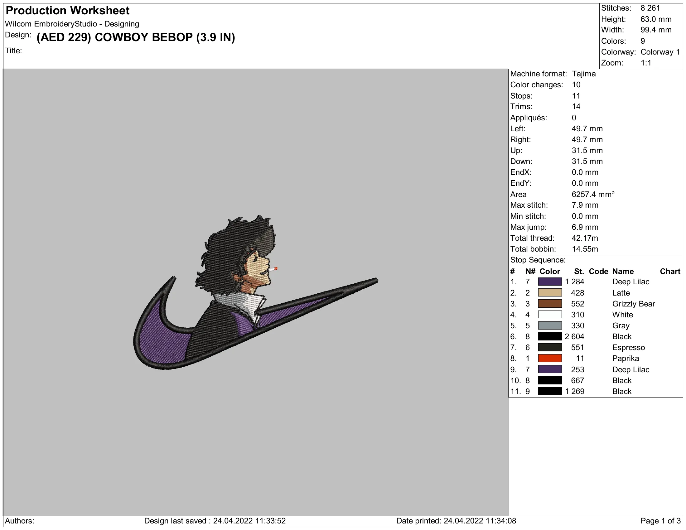 Alternative view of  Spike Spiegel Embroidered Logo 