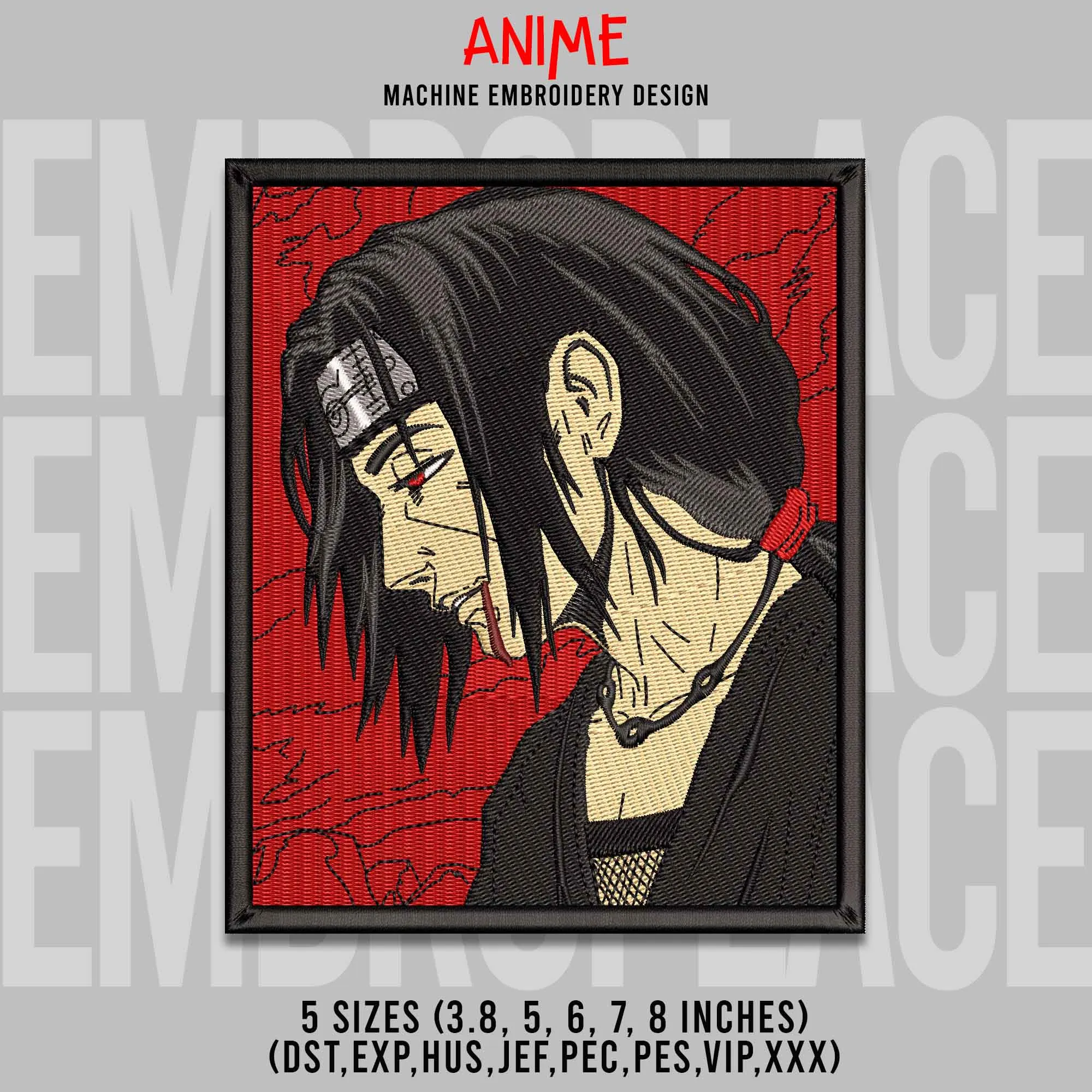 Alternative view of  Embroidered Itachi Uchiha Portrait 