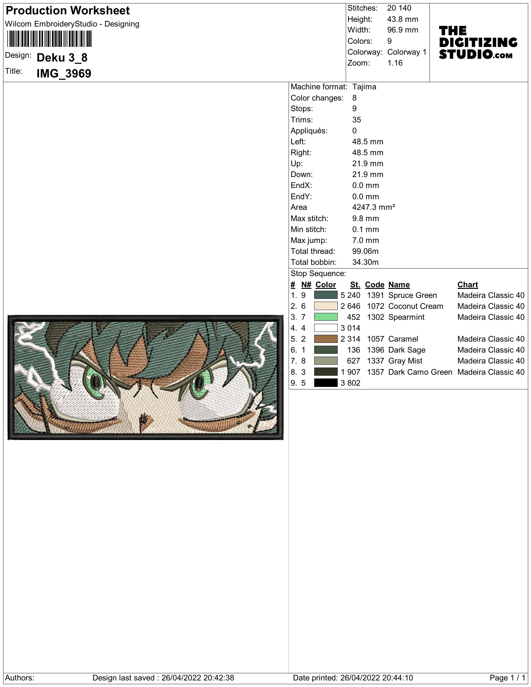 Alternative view of  Deku Embroidered Portrait 