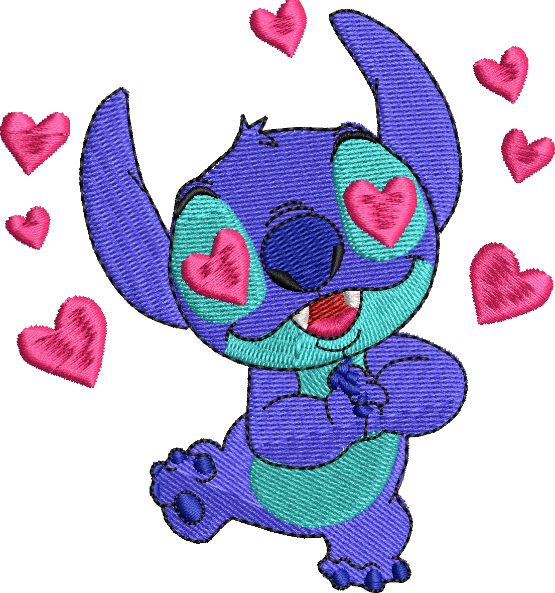 Alternative view of  Embroidered Stitch with Hearts 