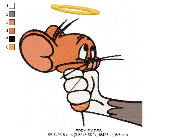Alternative view of  Angelic Mouse Embroidered Design 