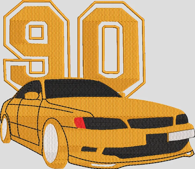 Alternative view of  90s Car Embroidery Design 