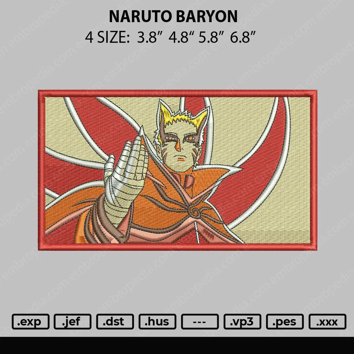 Alternative view of  Naruto Baryon Embroidered Design 