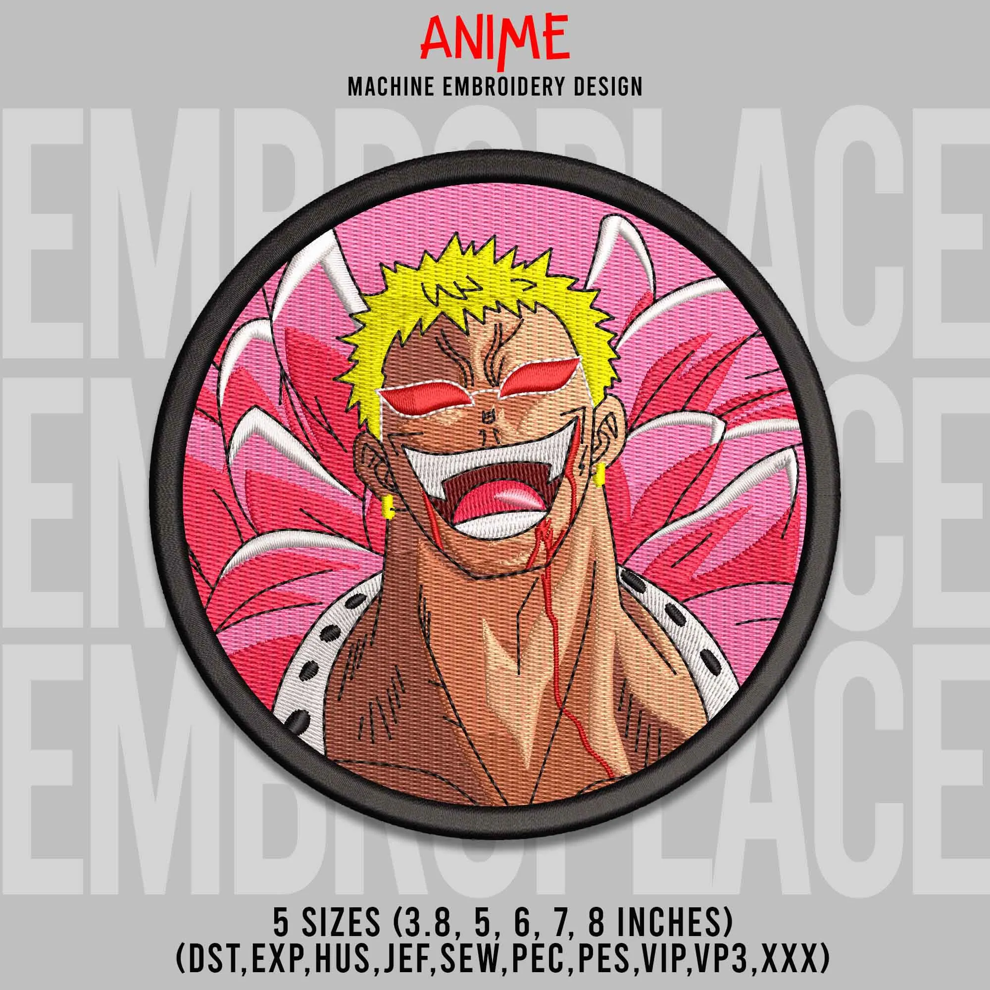 Alternative view of  Embroidered Anime Character with Background 