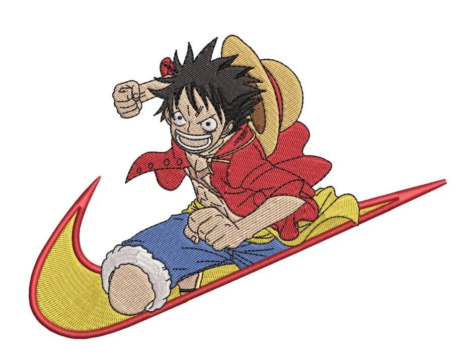 Alternative view of  Luffy Nike Swoosh Embroidery Design 
