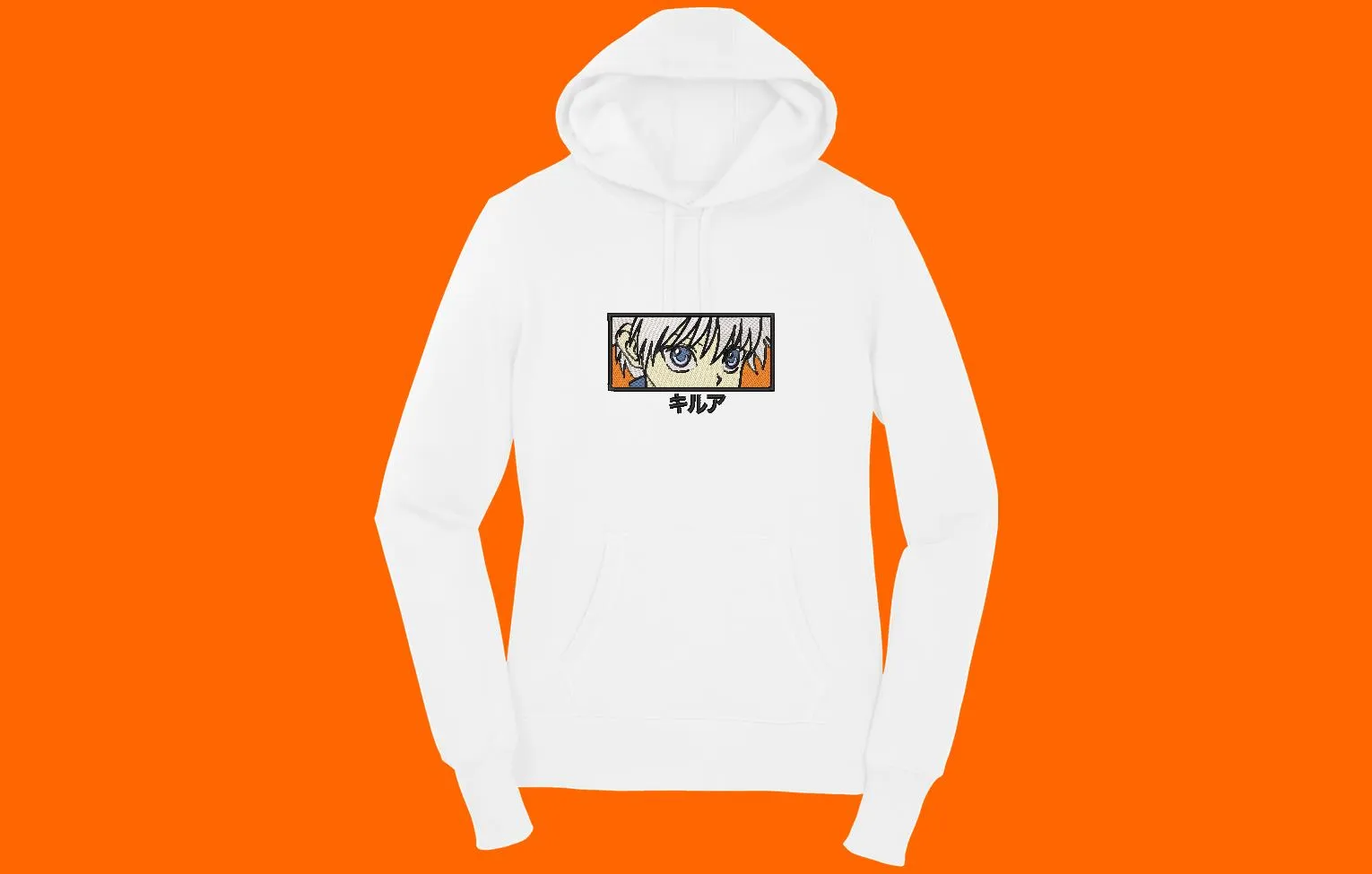Alternative view of  Embroidered Anime Eyes Hoodie Design 