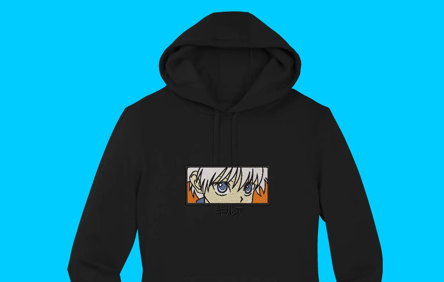 Alternative view of  Embroidered Anime Eyes Hoodie Design 