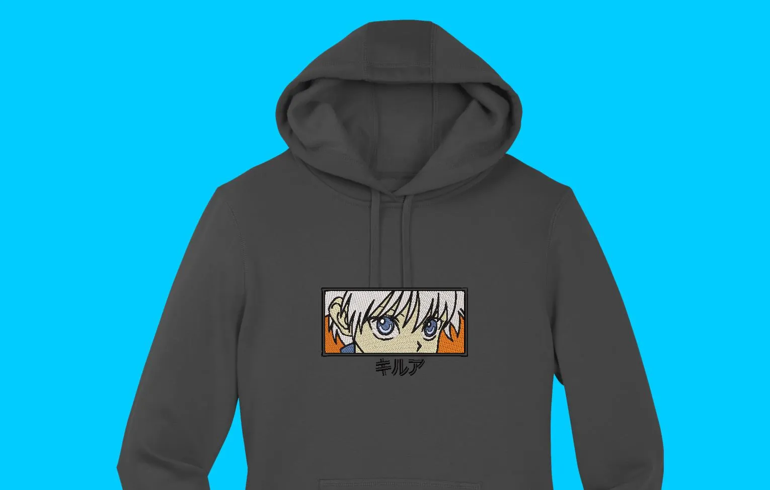 Alternative view of  Embroidered Anime Eyes Hoodie Design 
