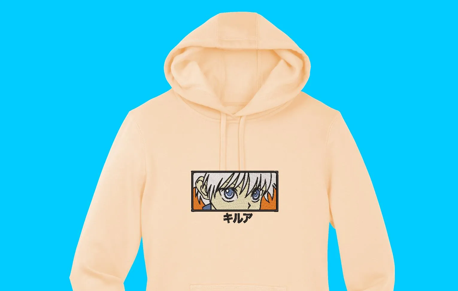 Alternative view of  Embroidered Anime Eyes Hoodie Design 
