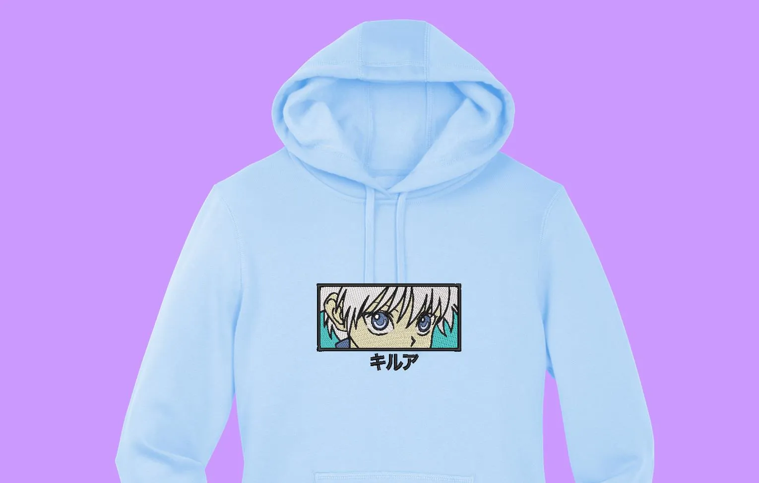 Alternative view of  Embroidered Anime Eyes Hoodie Design 