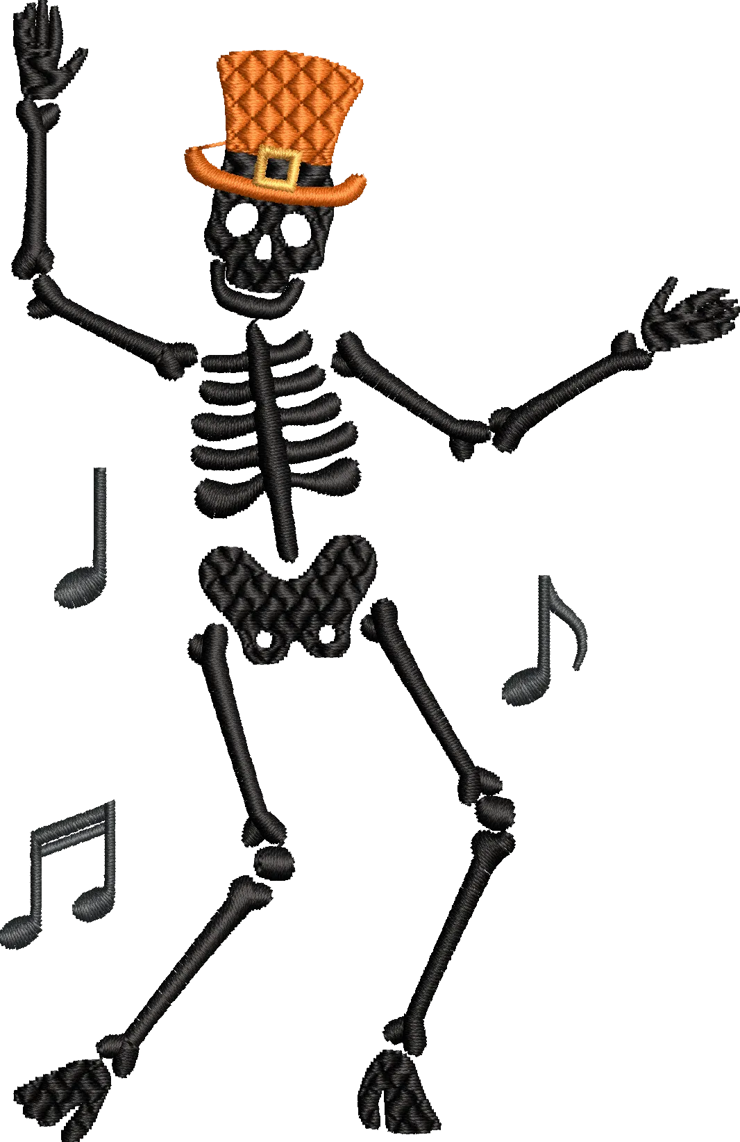 Alternative view of  Dancing Skeleton Embroidery Design 
