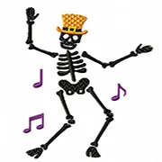 Alternative view of  Dancing Skeleton Embroidery Design 